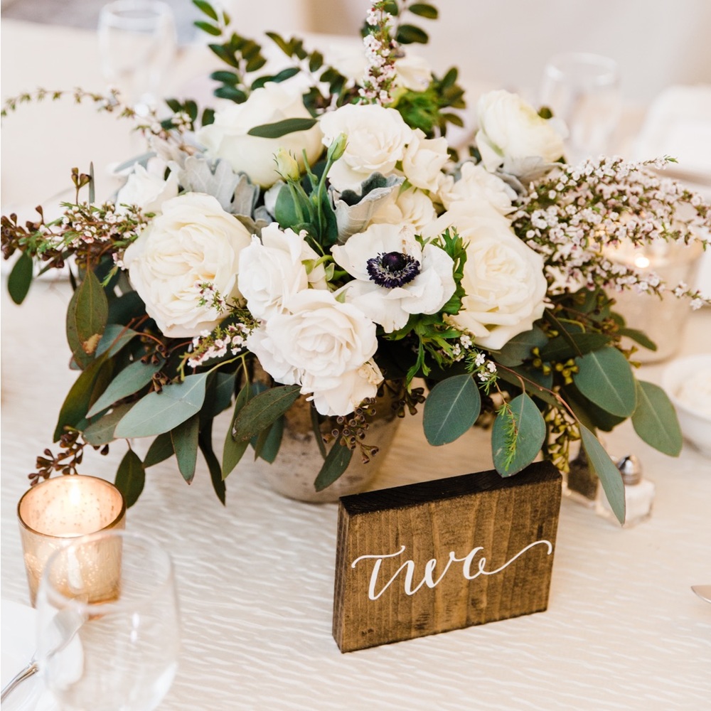 Dark Walnut Wooden Table Numbers for Wedding/Party